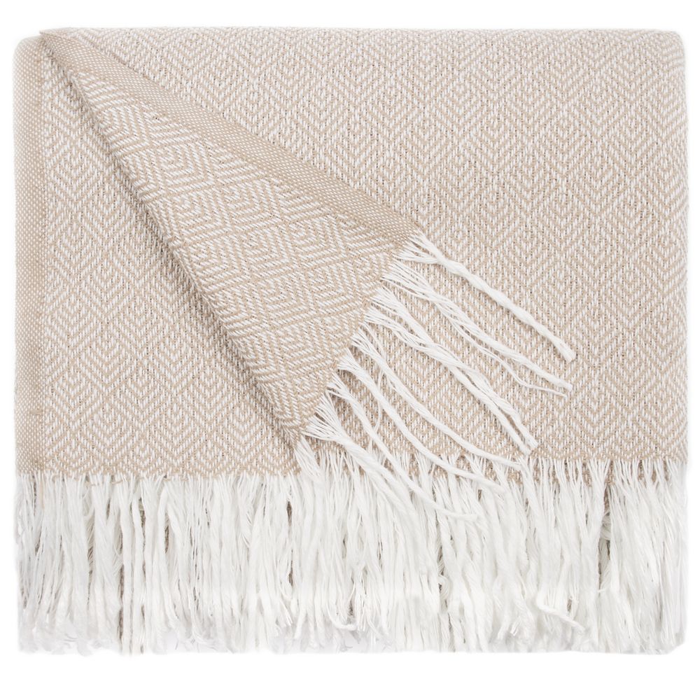 Плед «Капри», бежевый с логотипом