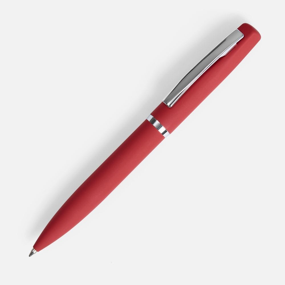 Ручка шариковая Bolt Soft Touch, красная с логотипом