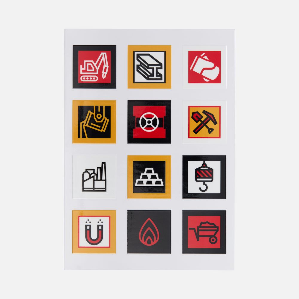 Стикерпак UV-DTF Industry, металлургия с логотипом