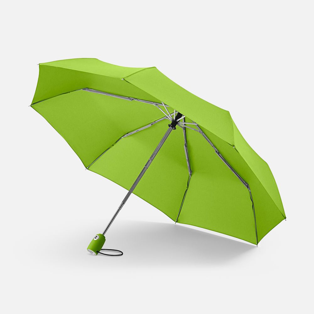 Зонт складной AOC, зеленое яблоко с логотипом