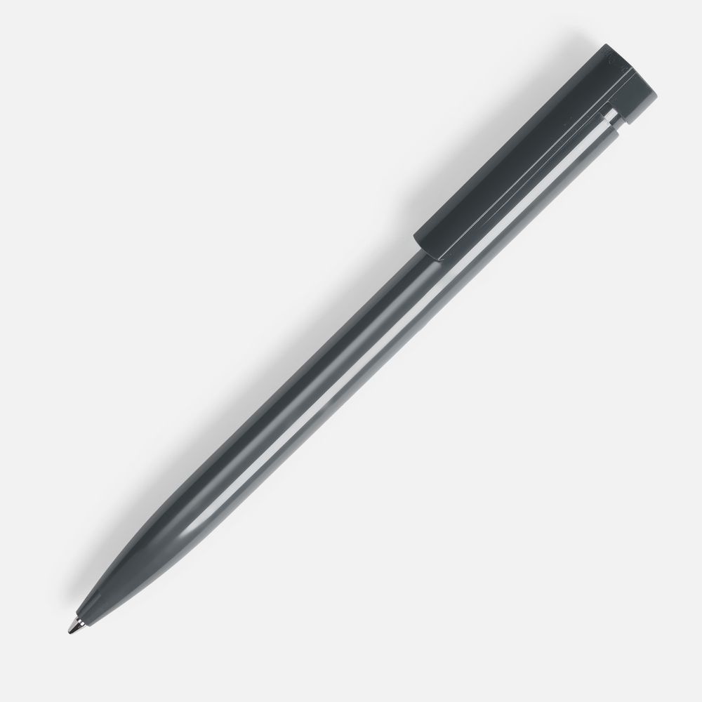 Ручка шариковая Liberty Polished, серая с логотипом