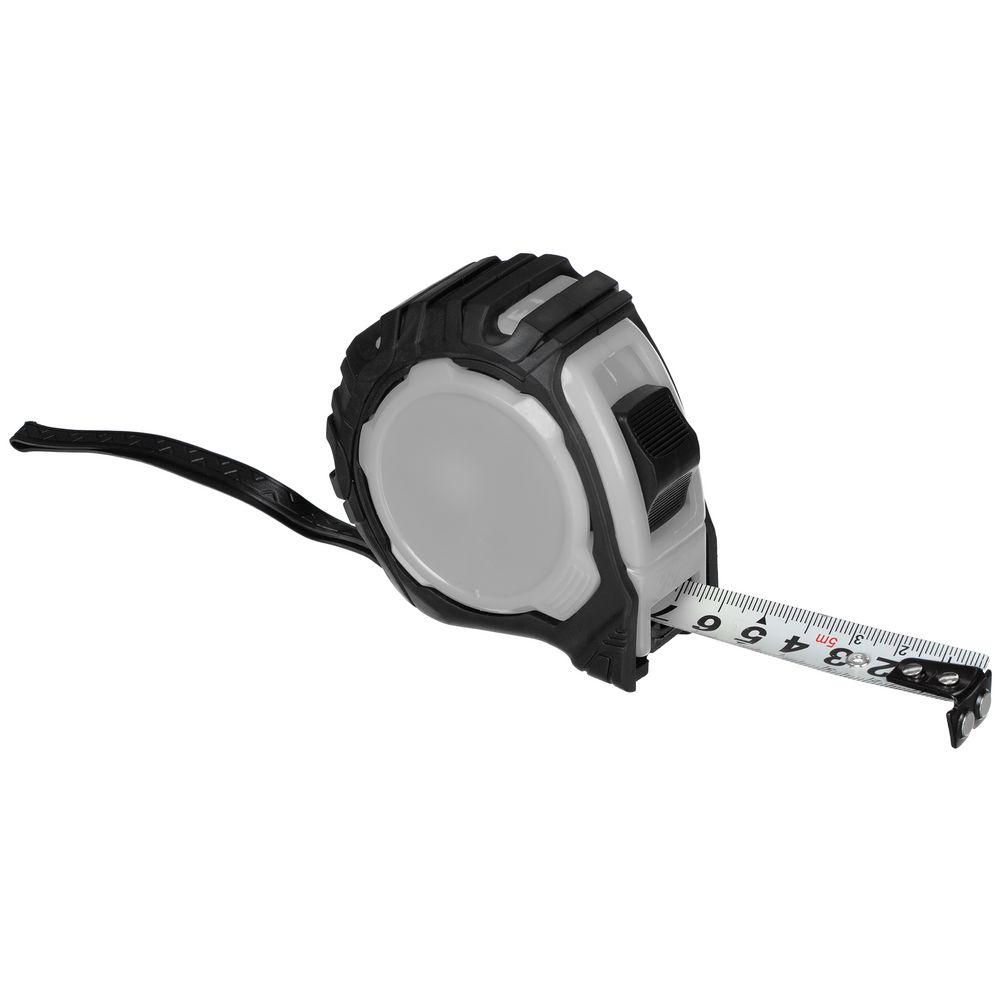 Рулетка Mittari с магнитным наконечником, 5 м, серая с логотипом