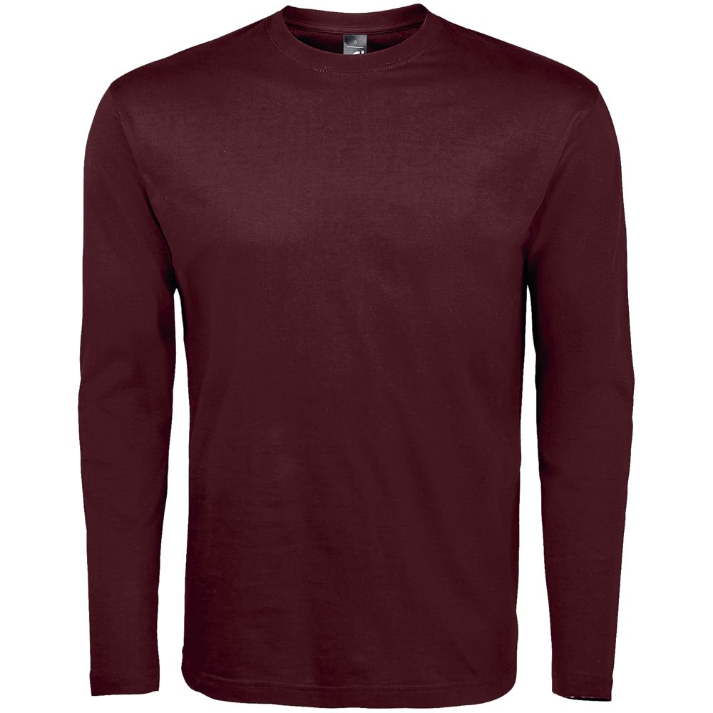 Футболка с длинным рукавом Monarch 150, бордовая с логотипом