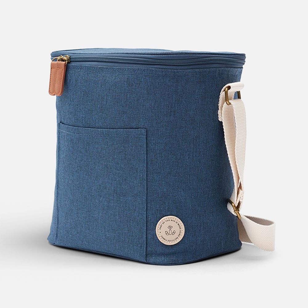 Сумка-холодильник Sortino S, синяя с логотипом