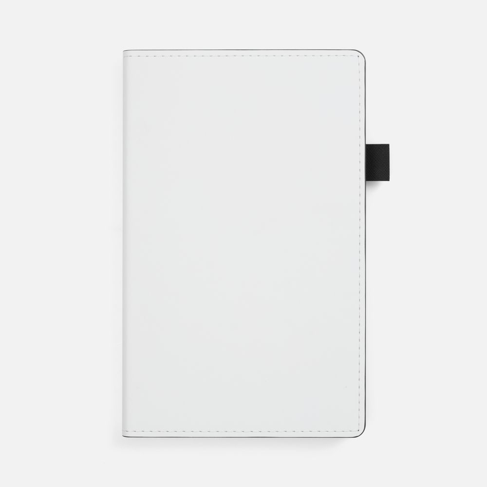 Ежедневник White Shall, недатированный, бело-черный с логотипом