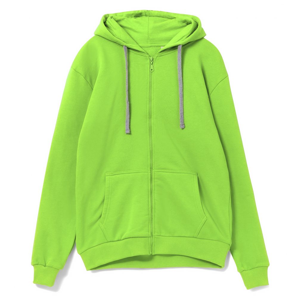 Толстовка на молнии с капюшоном Siverga Heavy, зеленое яблоко с логотипом