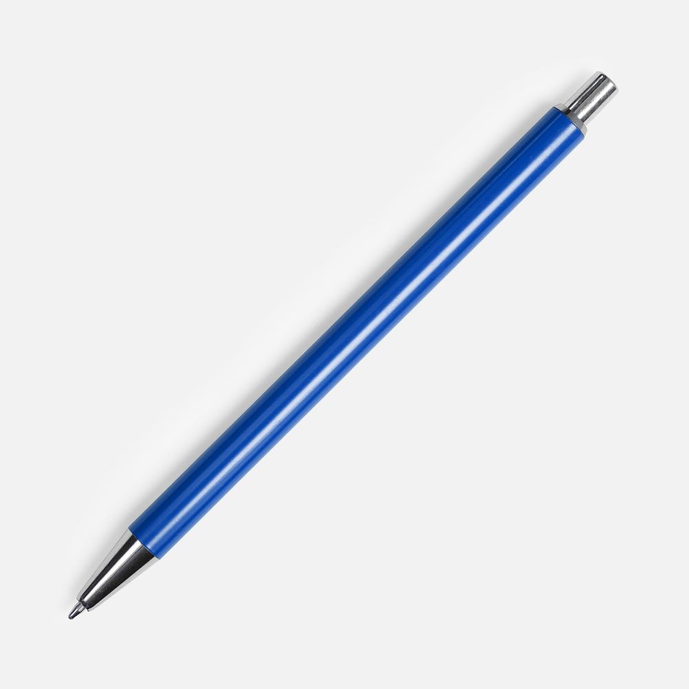 Ручка шариковая Slim Beam, ярко-синяя с логотипом