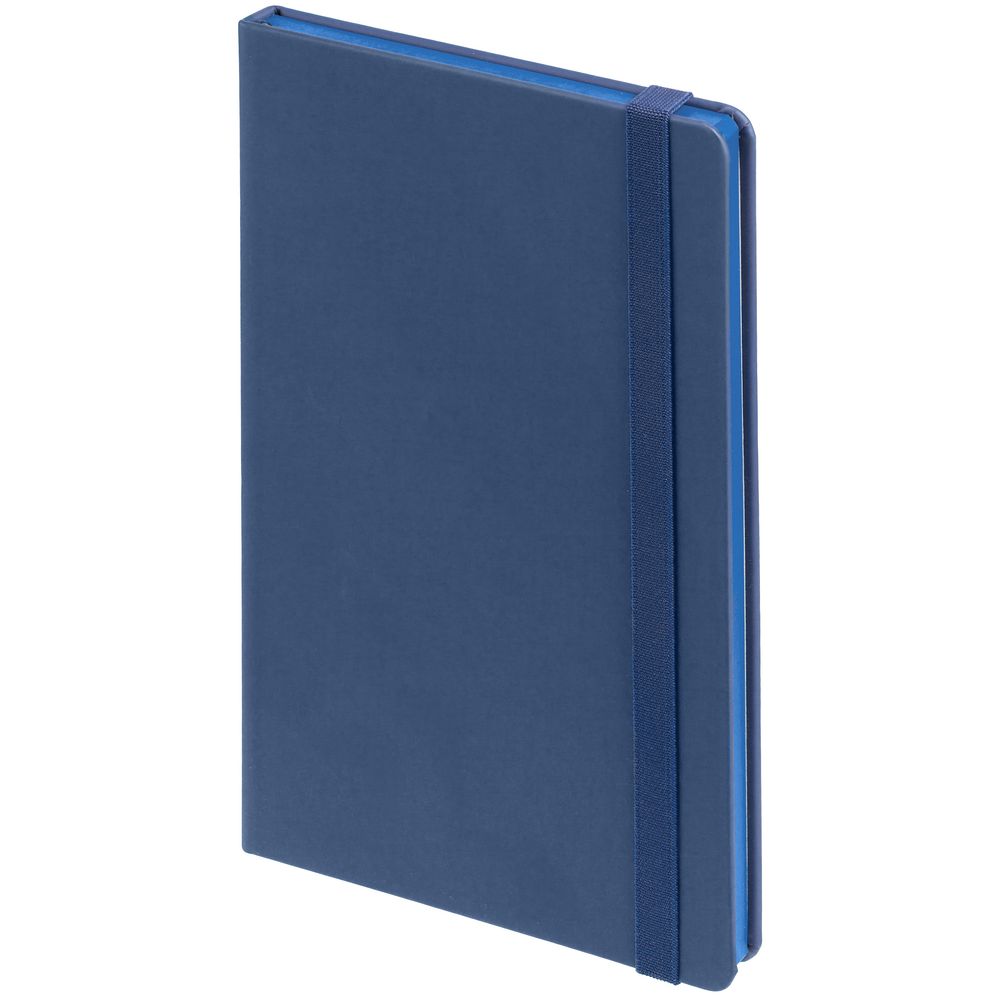 Блокнот Shall, в линейку, синий с логотипом