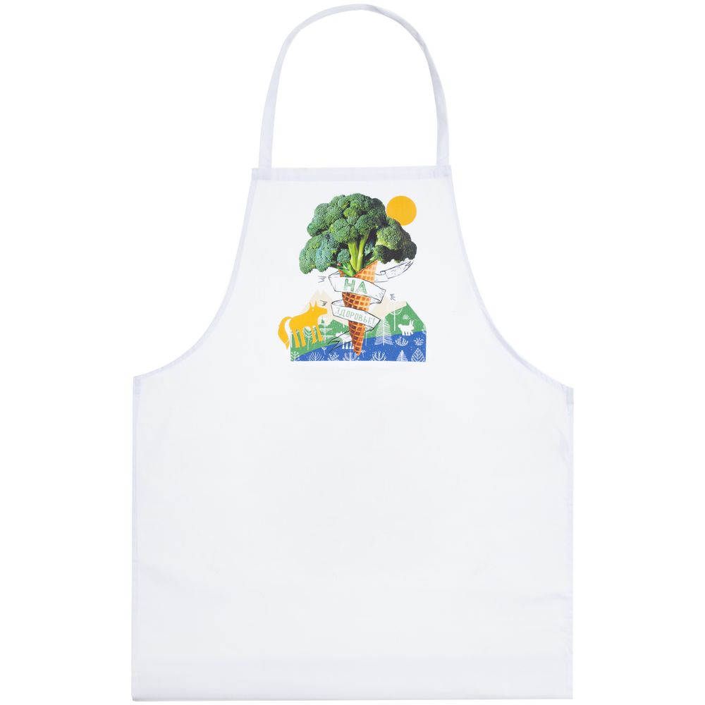 Фартук «На здоровье!», белый с логотипом