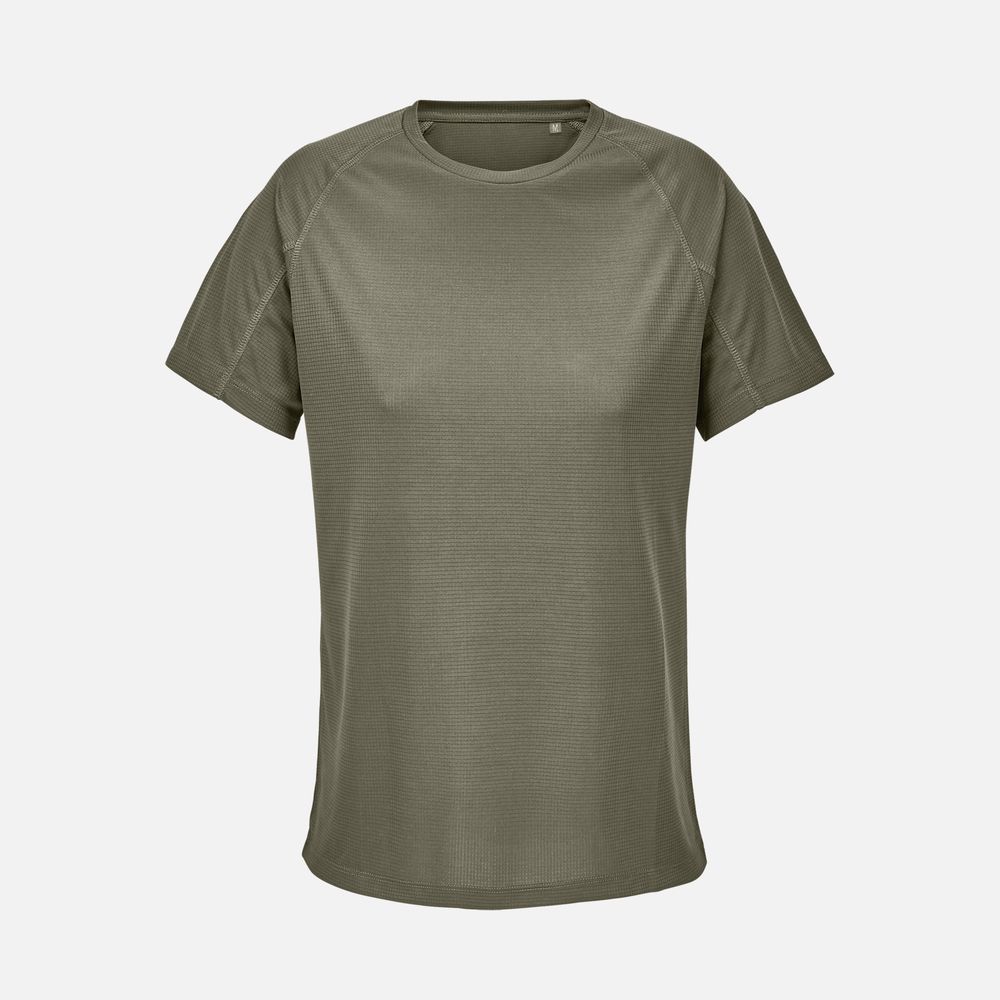 Футболка спортивная женская Vortex Women, темный хаки с логотипом