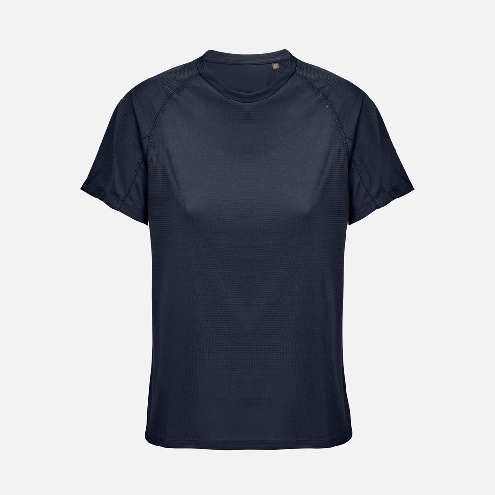 Футболка спортивная женская Vortex Women, темно-синяя с логотипом