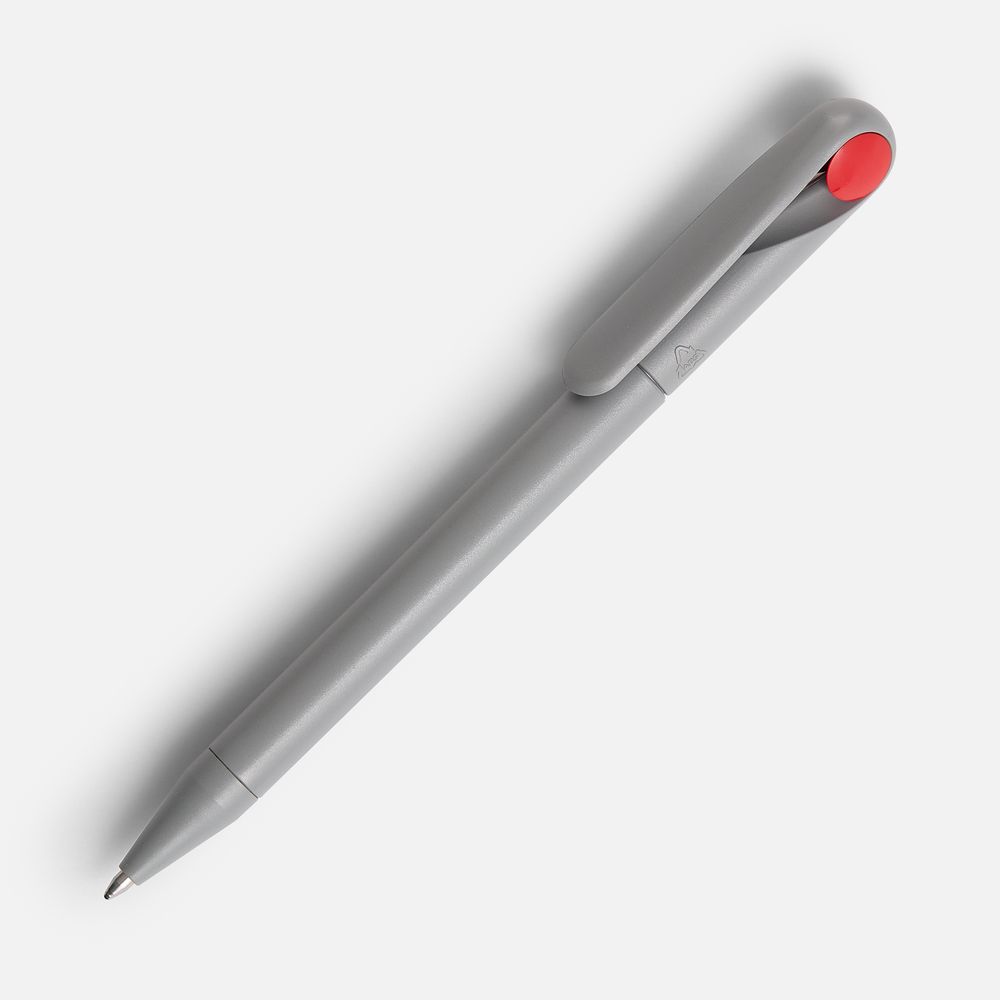 Ручка шариковая Prodir DS1 TMM Dot, серая с красным с логотипом