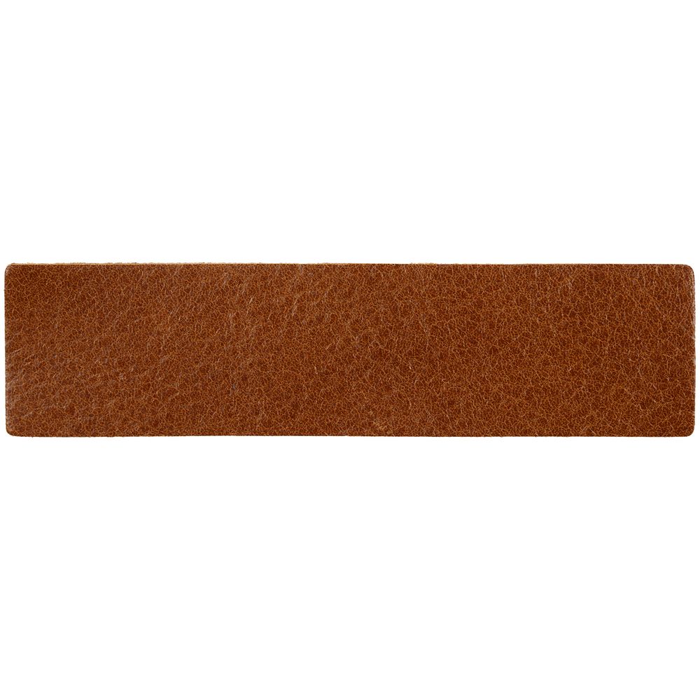 Лейбл кожаный Pasek, S, горчичный с логотипом