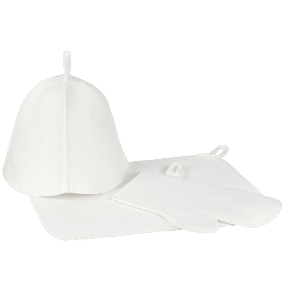 Набор для бани «Парилка», ver.2, белый с логотипом