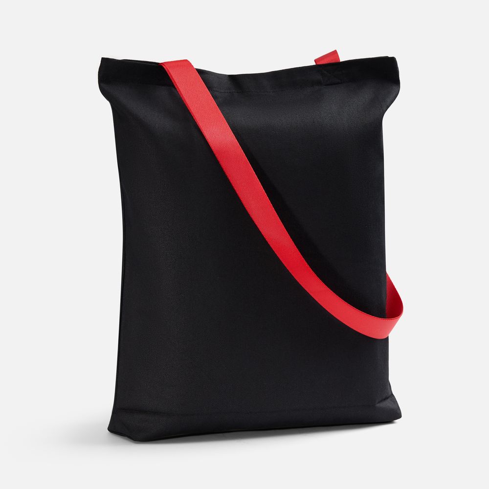 Шопер B4, черный с красными ручками с логотипом