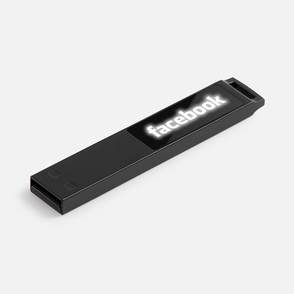 Флешка markBright Black с белой подсветкой, 32 Гб с логотипом