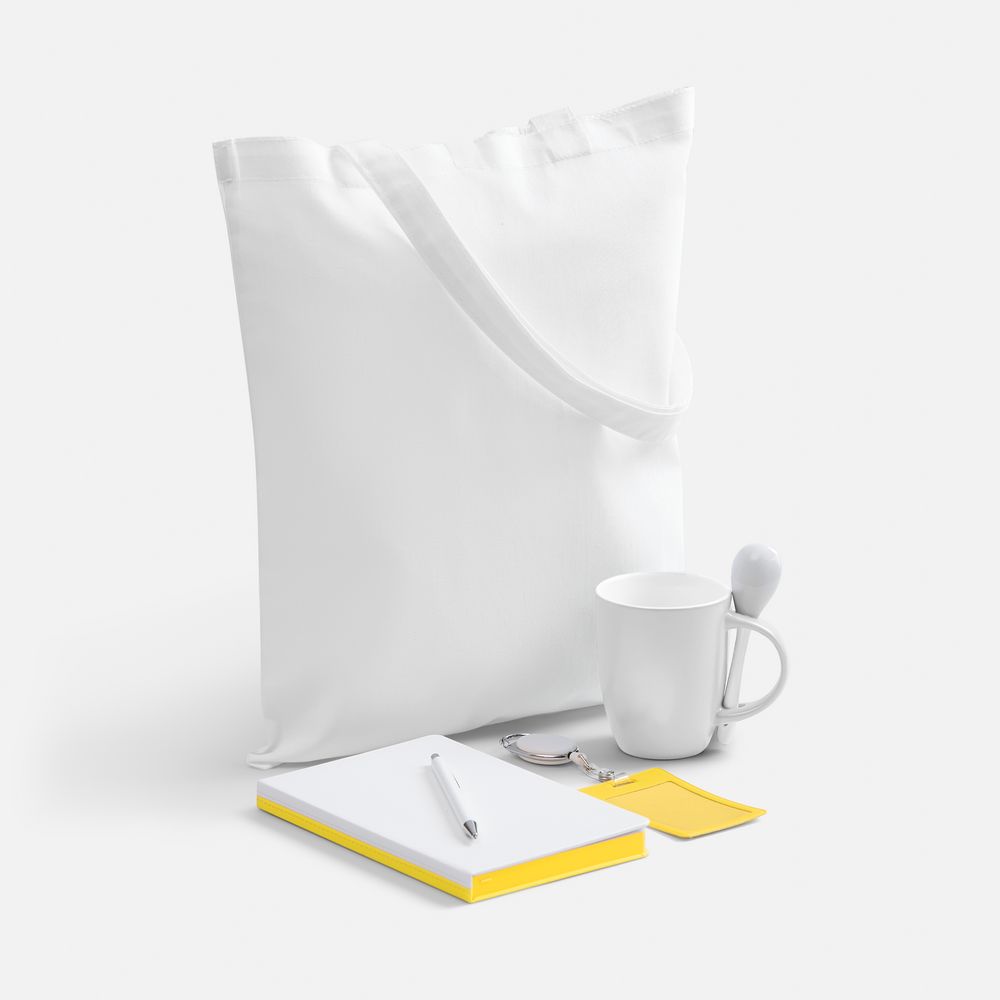 Набор Welcome Pack, желтый с белым с логотипом