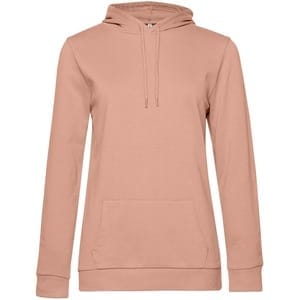 Толстовка с капюшоном женская Hoodie, бежевая (nude) с логотипом