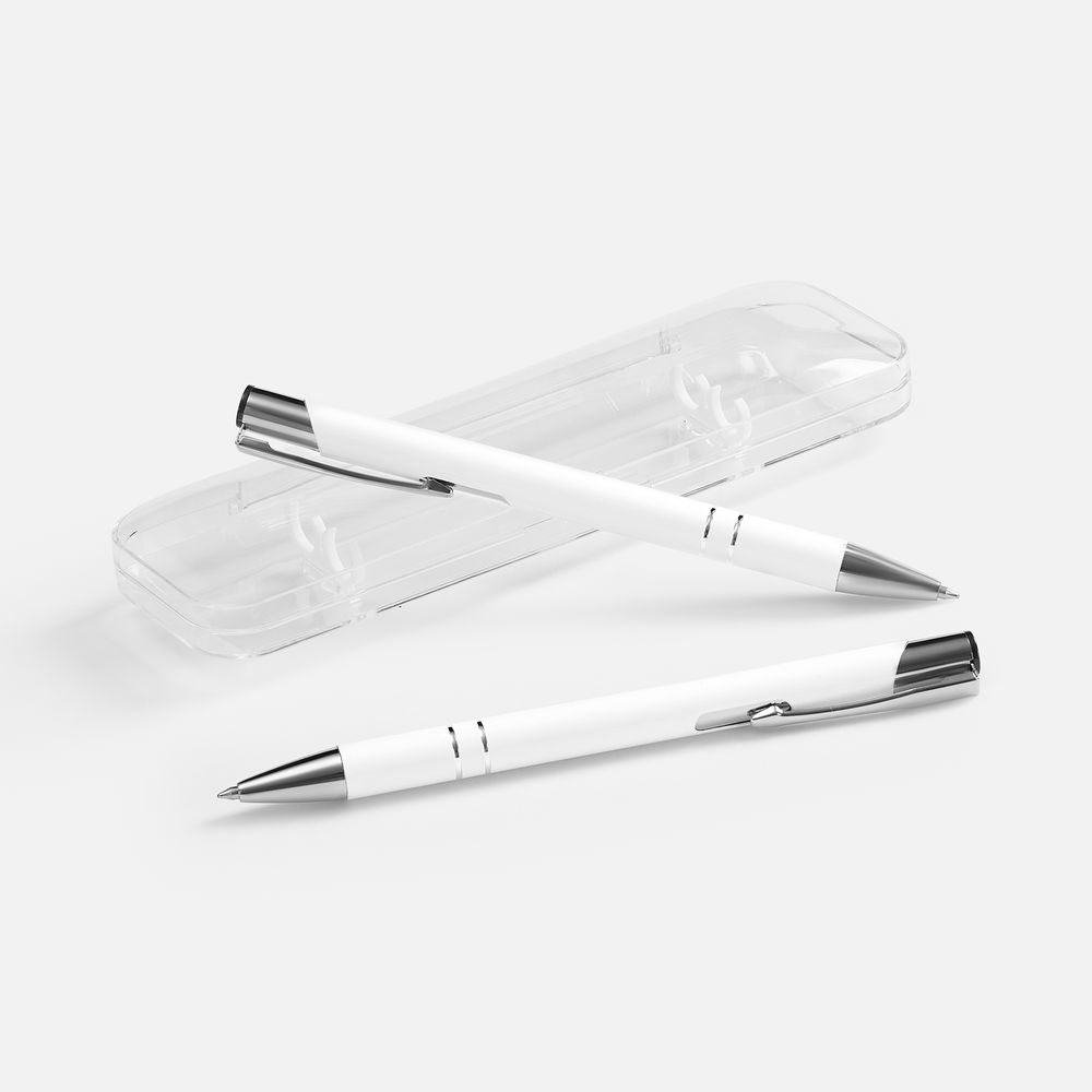 Набор из 2 ручек Keskus, белый с логотипом