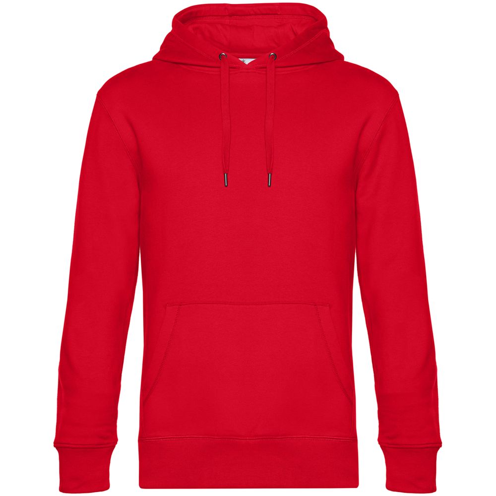 Толстовка с капюшоном унисекс King, красная с логотипом
