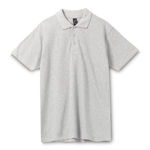 Рубашка поло мужская Spring 210, светлый меланж с логотипом