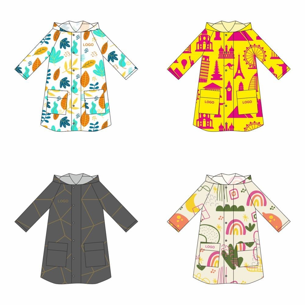 Дождевик классический RainCoat Premium на заказ, разноцветный, M/L с логотипом