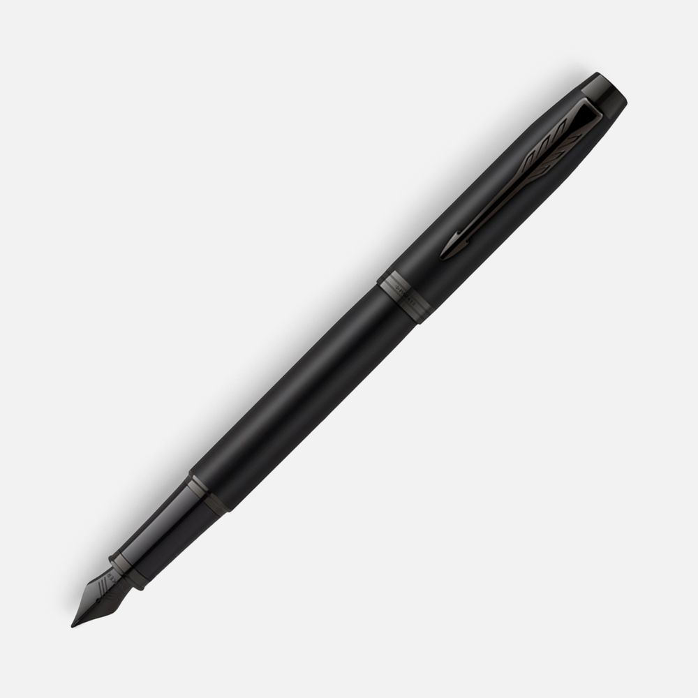 Ручка перьевая Parker IM Achromatic Black, черная с логотипом