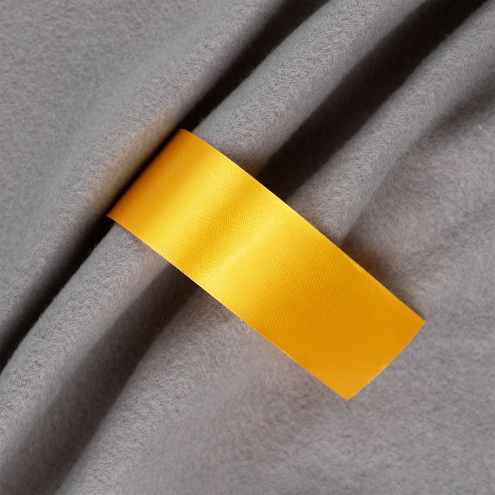 Лента сатиновая Satin 35 М, желтая, 90 см с логотипом