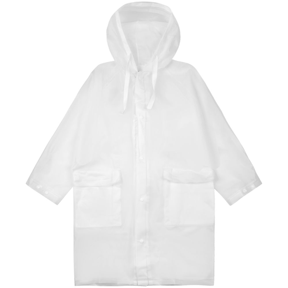 Дождевик детский RainDrop Kids, белый с логотипом