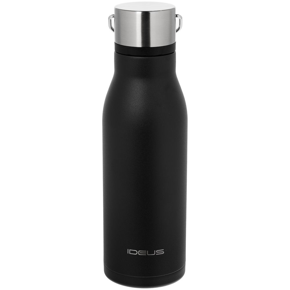 Термобутылка Tabenodo, черная с логотипом