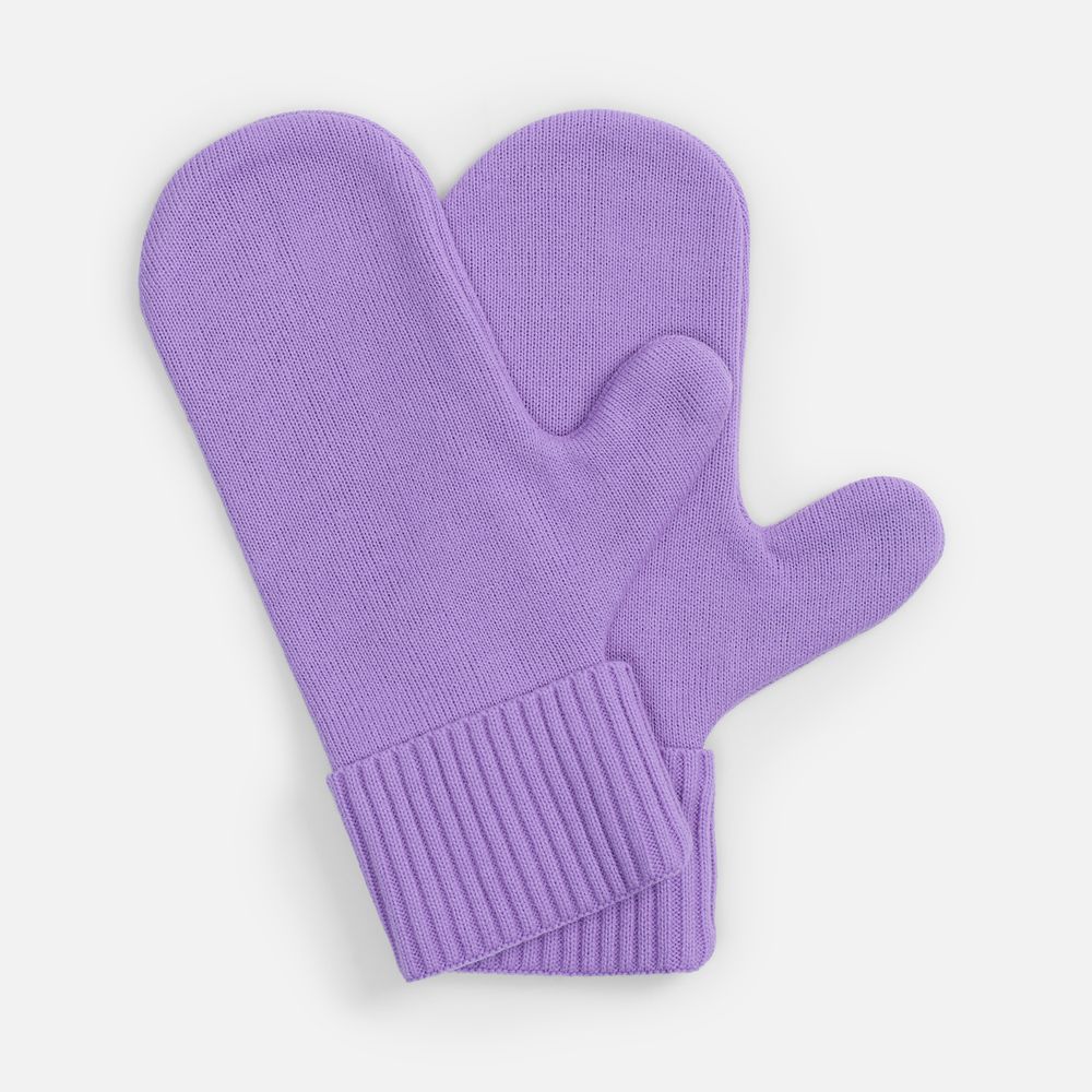 Варежки Yong, сиреневые с логотипом