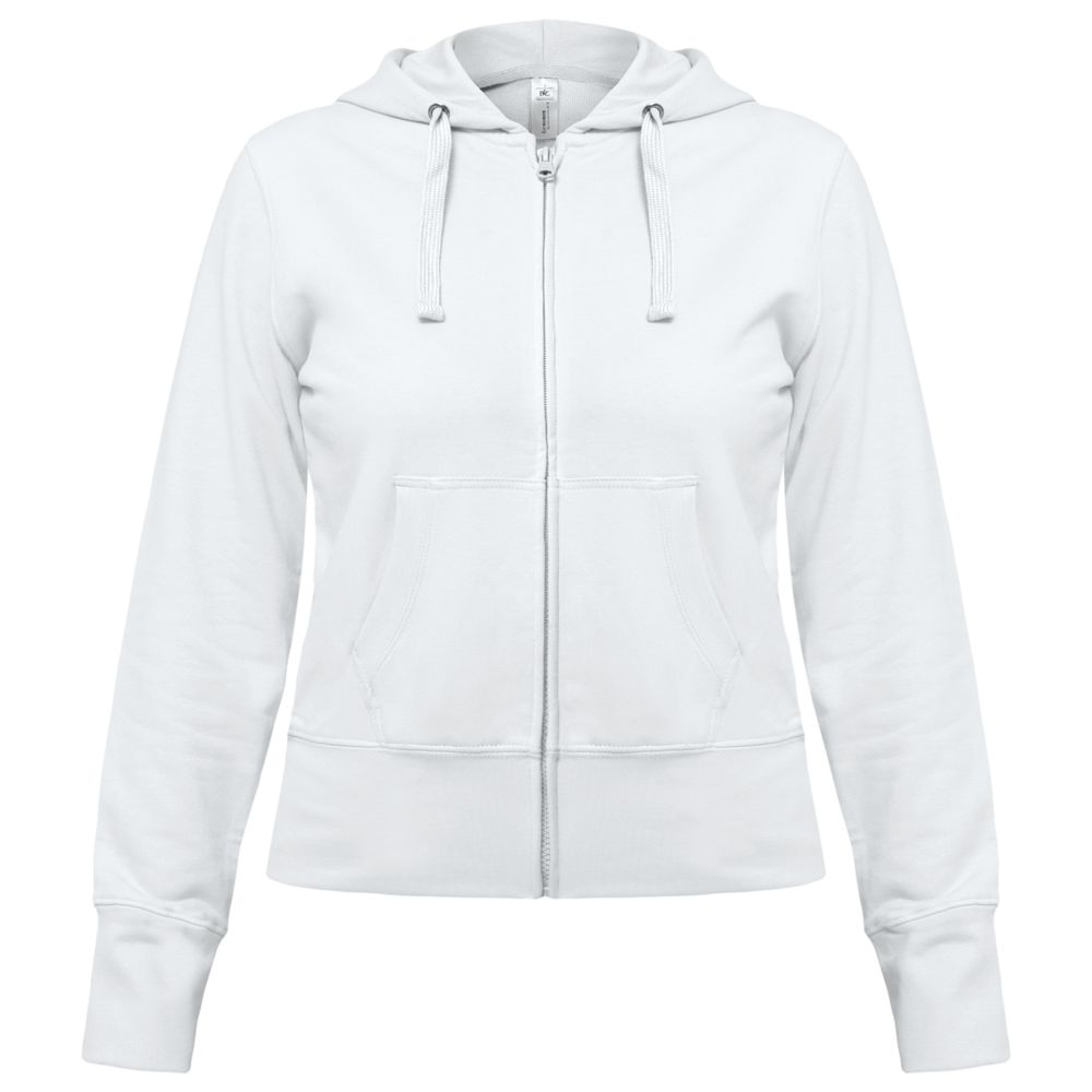 Толстовка женская Hooded Full Zip белая с логотипом