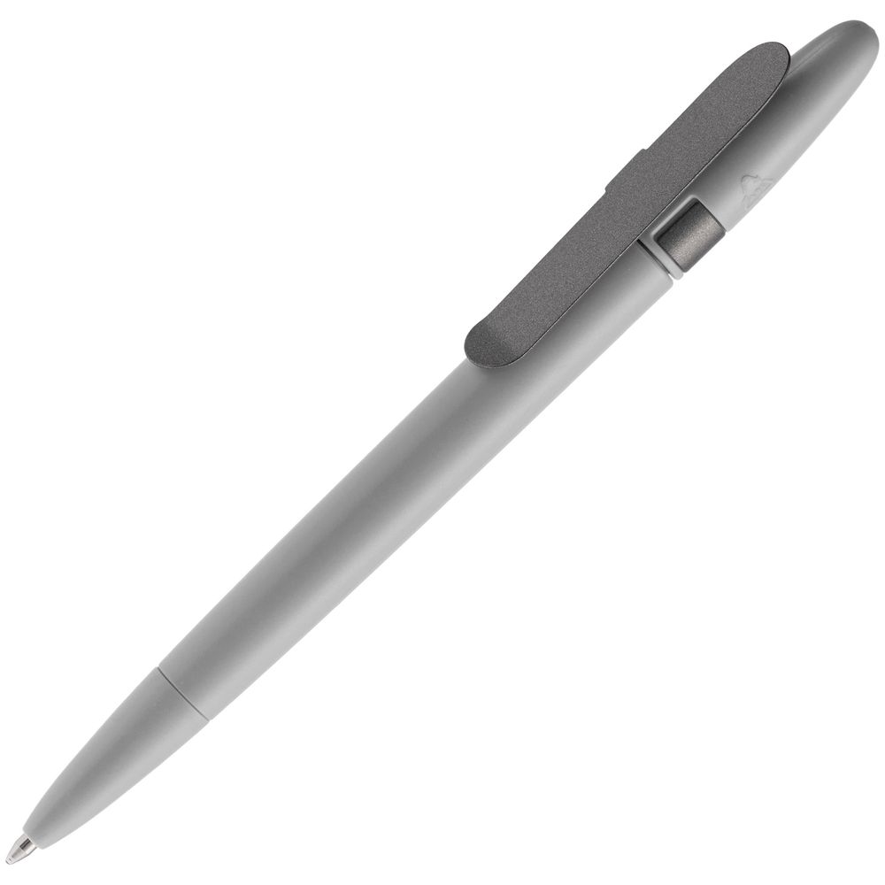 Ручка шариковая Prodir DS5 TSM Metal Clip, серая с логотипом