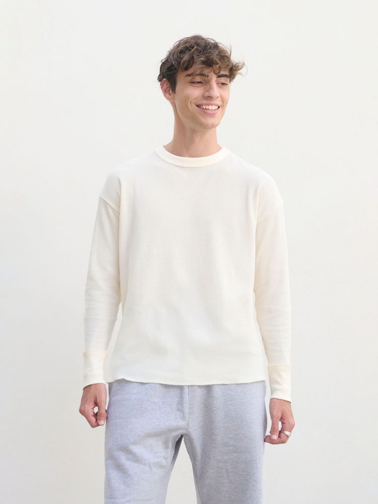 Футболка с длинным рукавом Thermal T, бежевая (неокрашенная) с логотипом