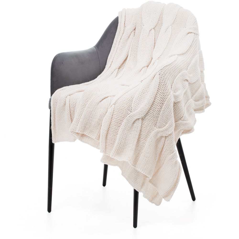 Плед Snefald, жемчужно-белый с логотипом