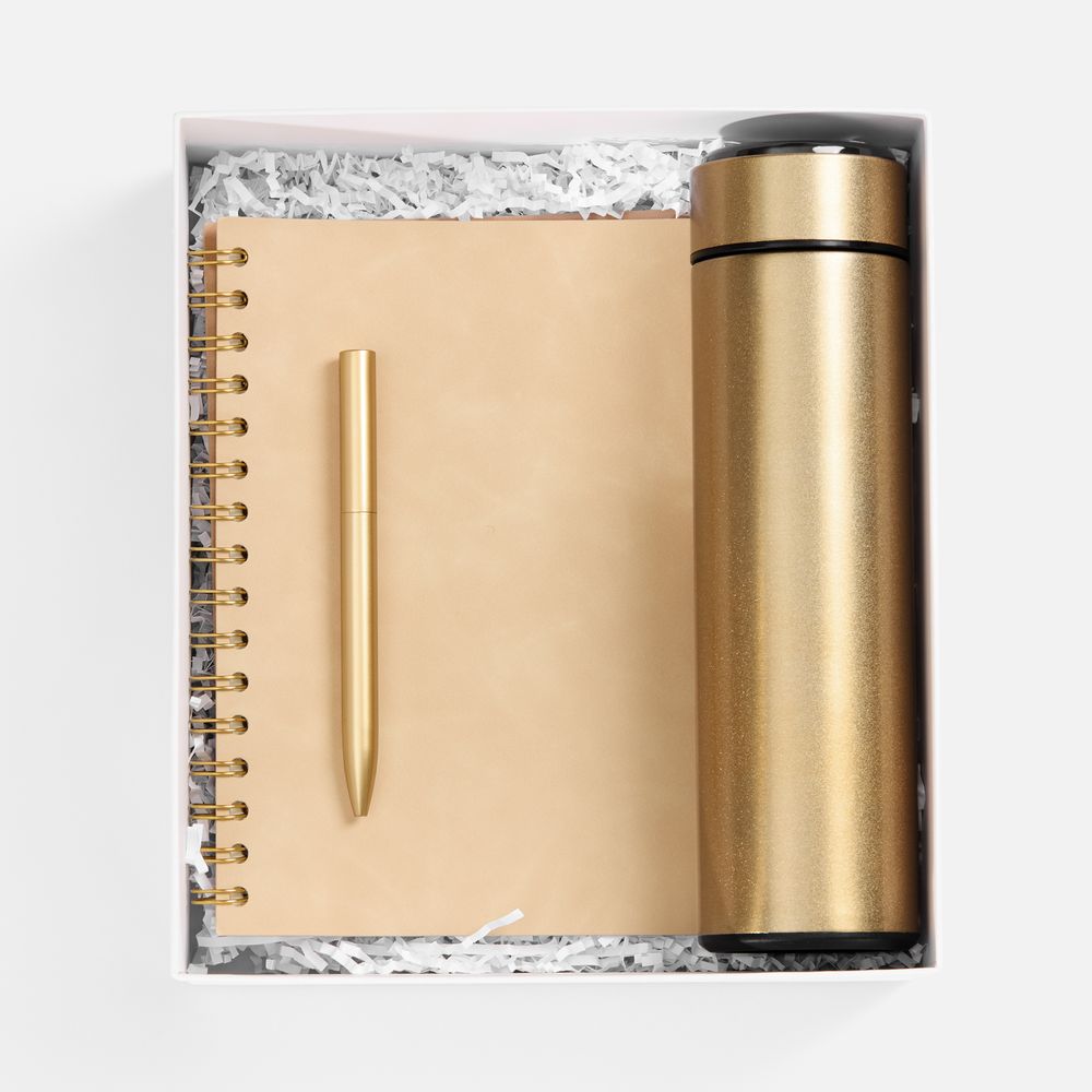 Набор Spiral Gold, бежевый с логотипом