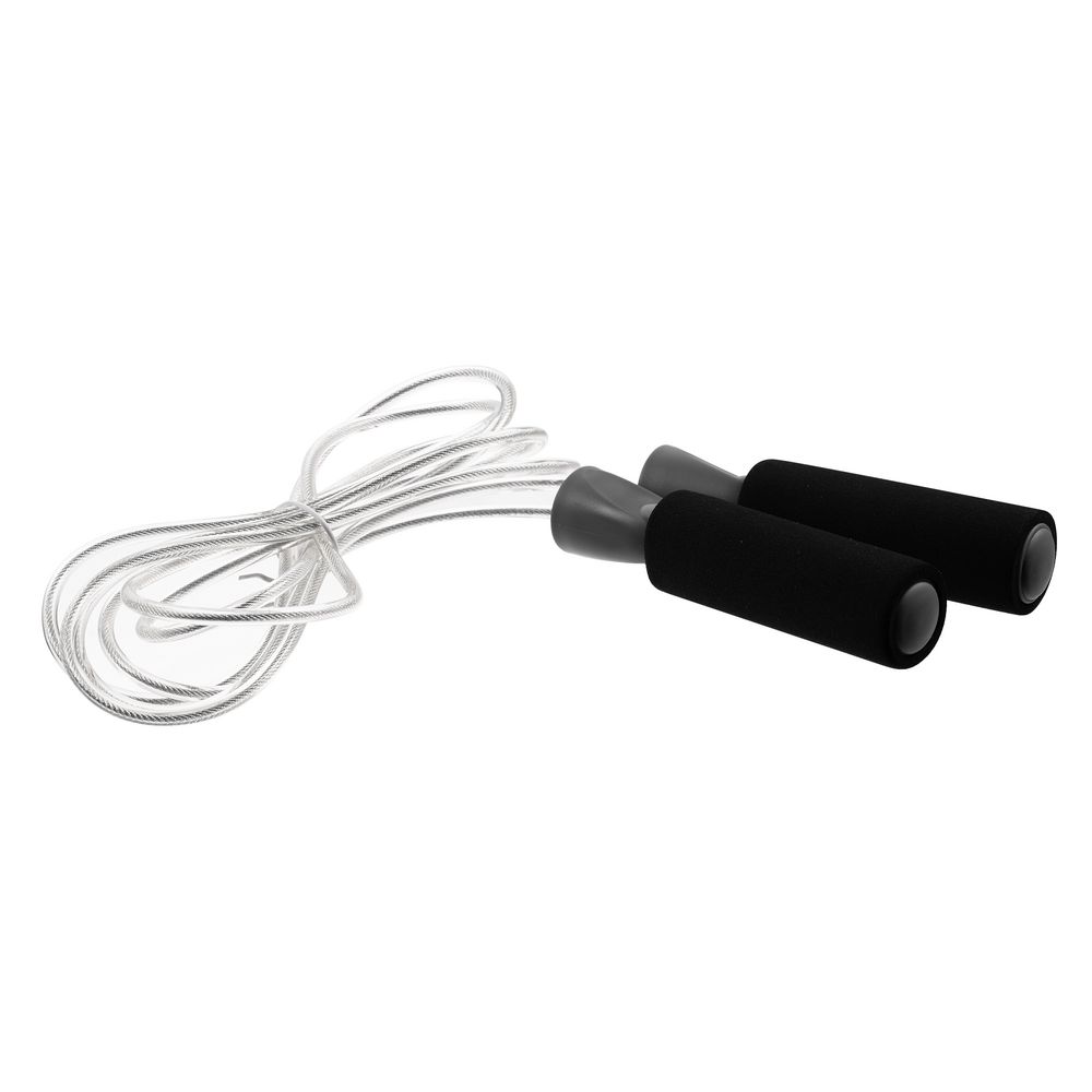 Скакалка скоростная Arriba, черная с серым с логотипом