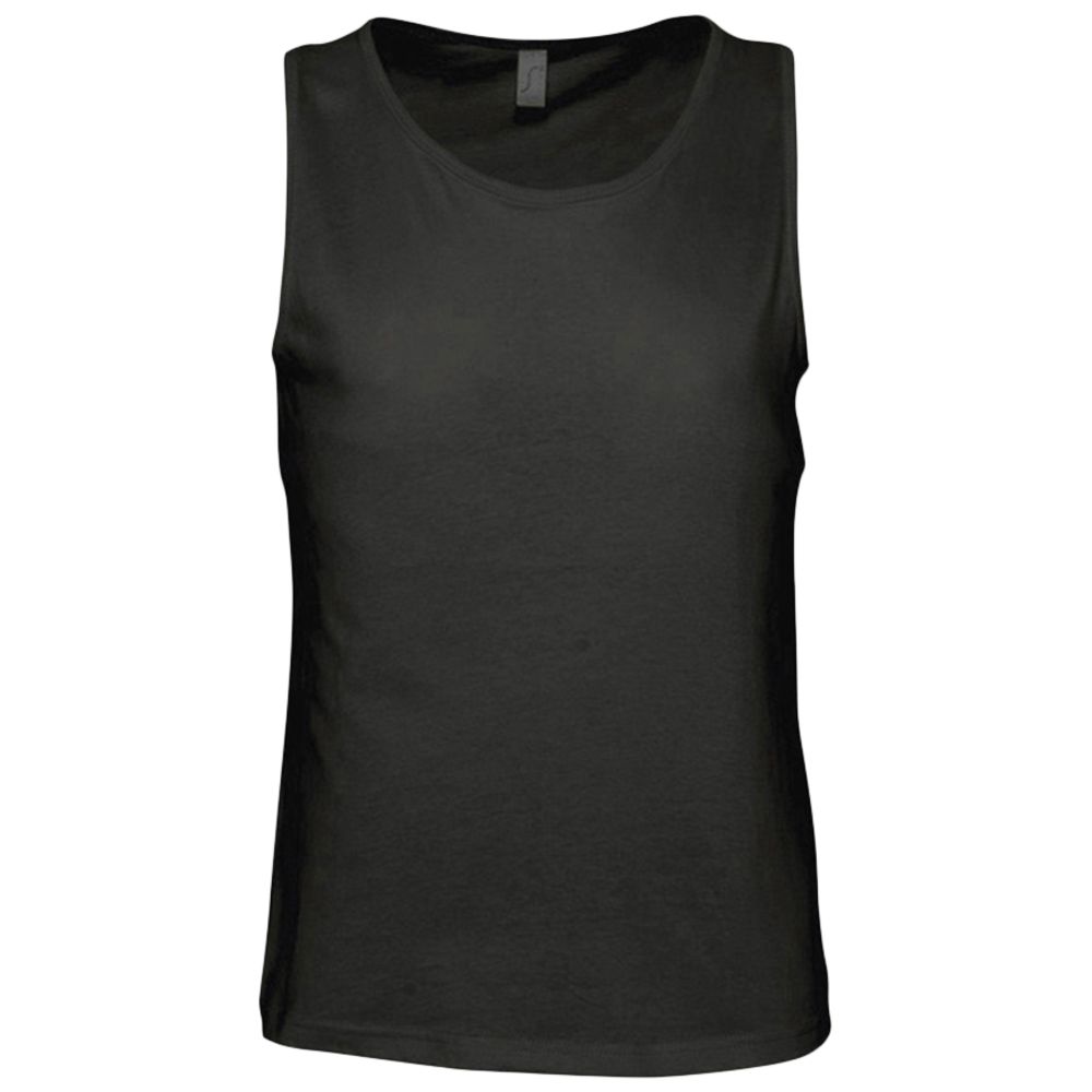 Майка мужская Justin 150, черная с логотипом