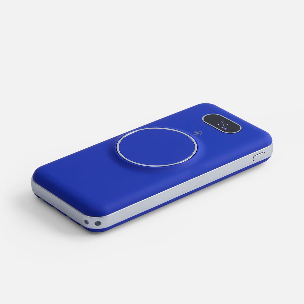 Внешний аккумулятор Omni Pro 10000 мАч, синий с логотипом