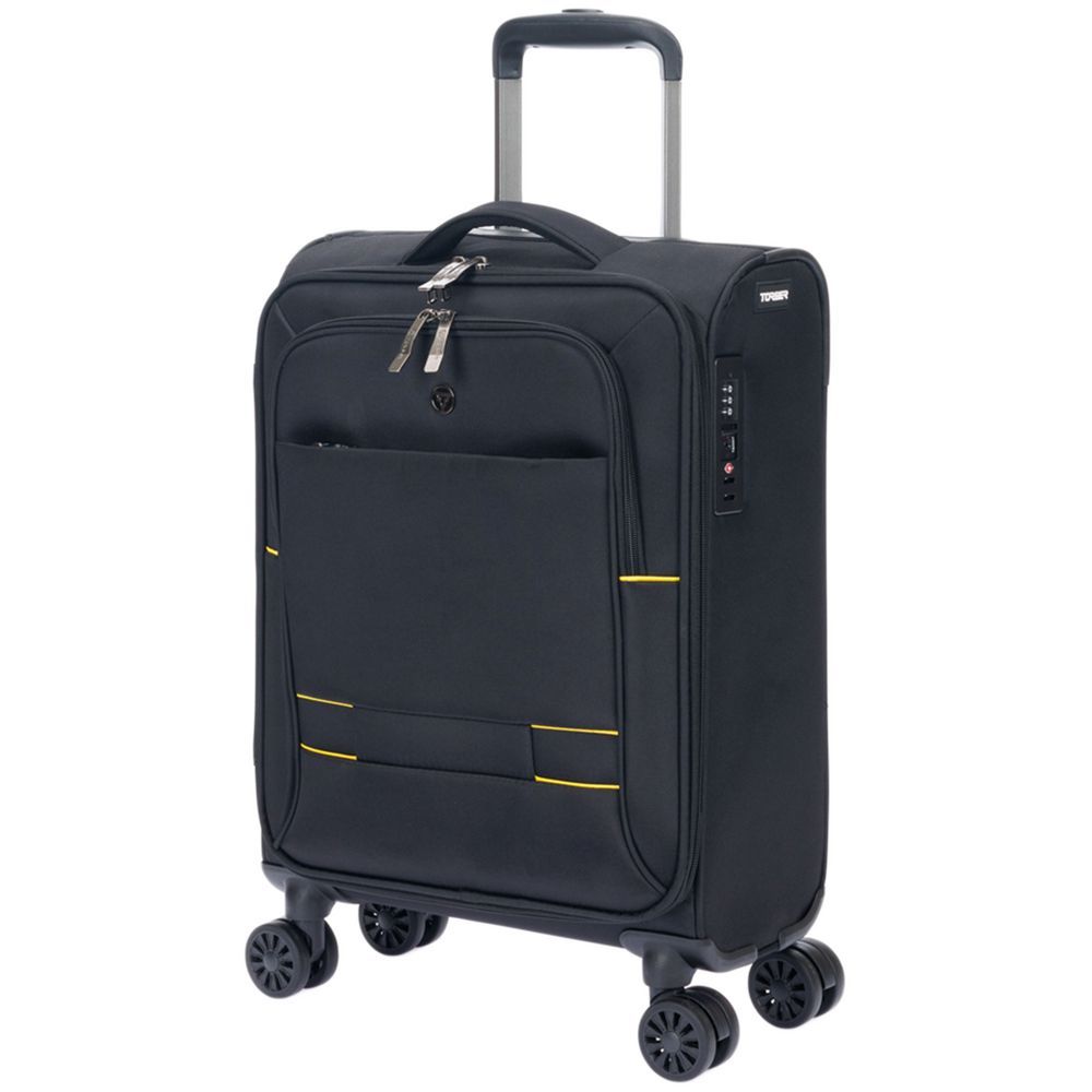 Чемодан Brosno S, черный с логотипом