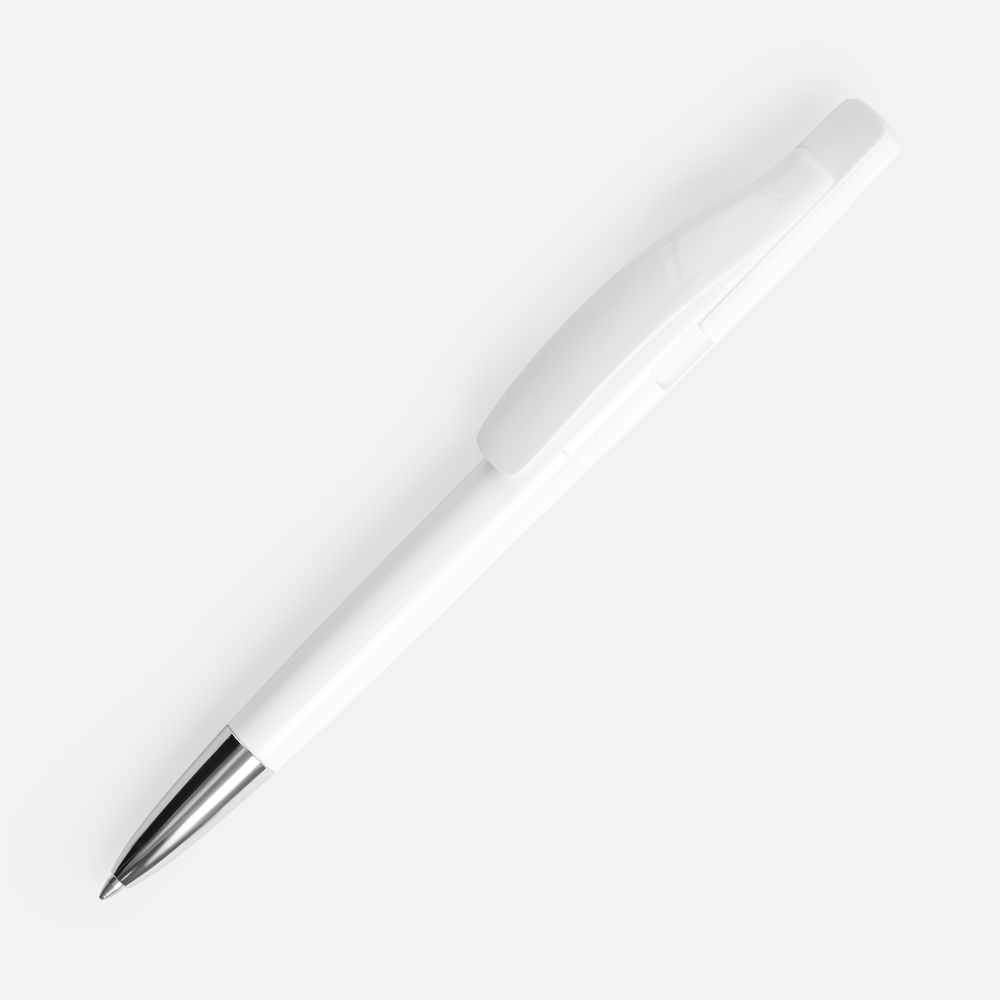 Ручка шариковая Prodir DS2 PPC, белая с логотипом