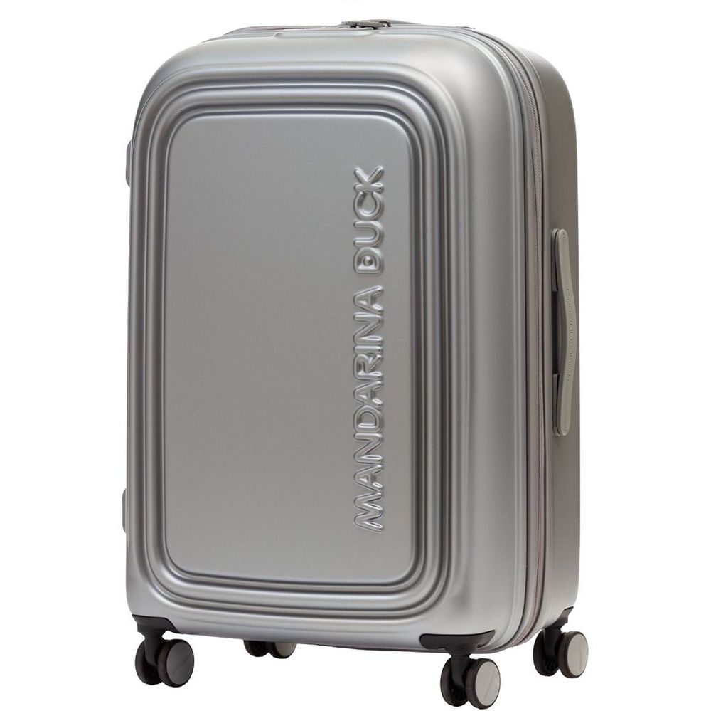 Чемодан Logoduck M, серебристый с логотипом