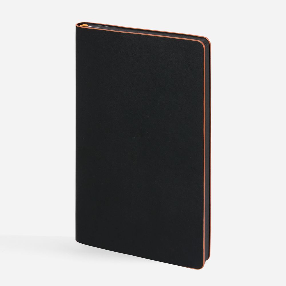 Ежедневник Trait, недатированный, черный с оранжевым с логотипом
