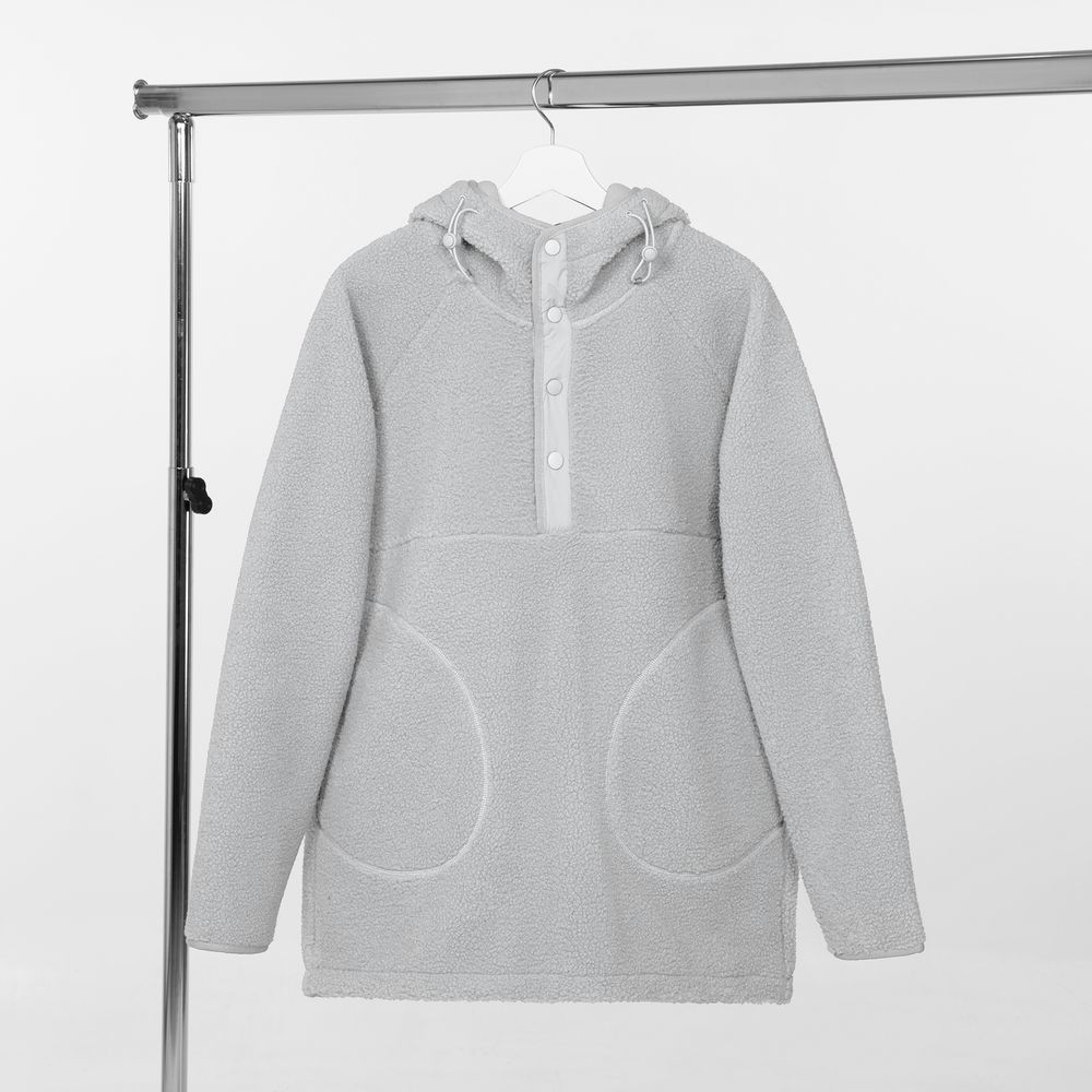 Анорак унисекс Oblako, светло-серый с логотипом