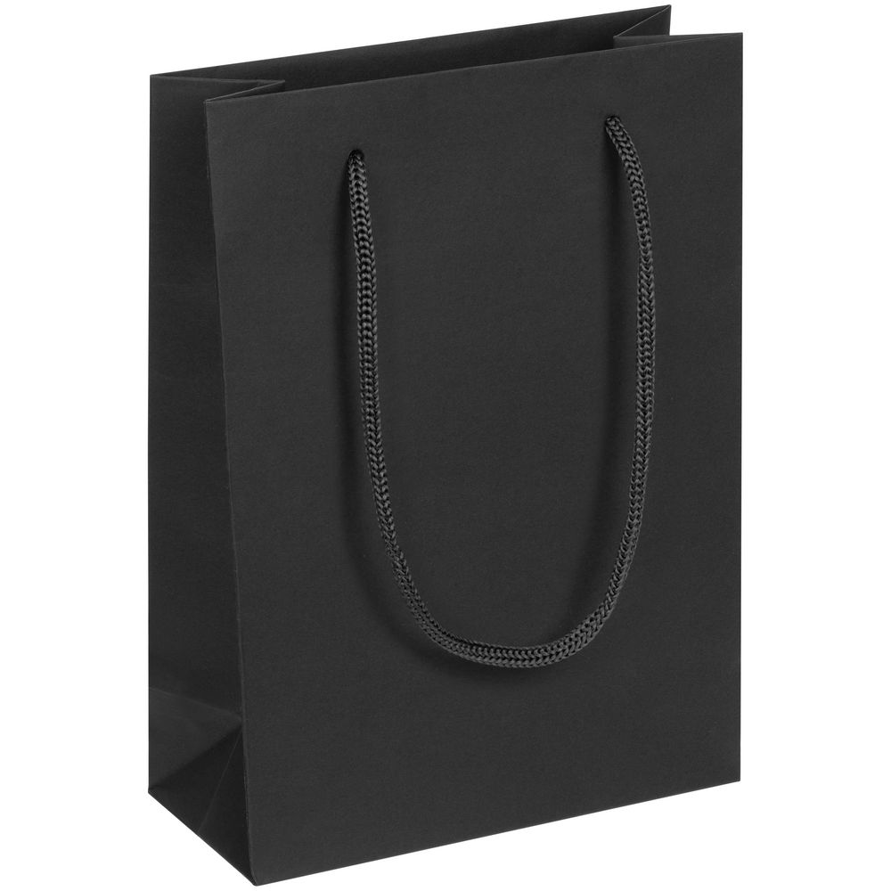 Пакет бумажный Vid S, черный с логотипом