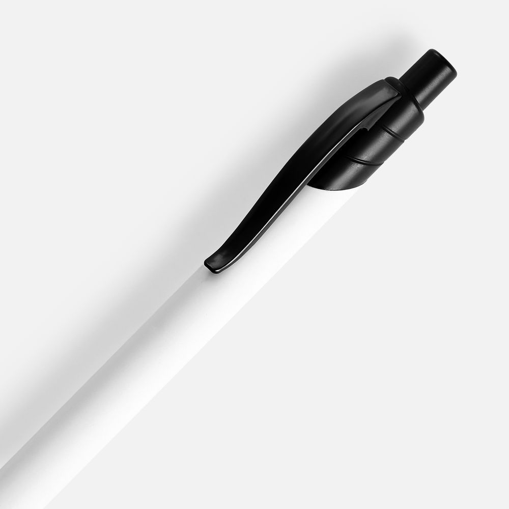 Ручка шариковая Undertone Black Soft Touch, белая с логотипом