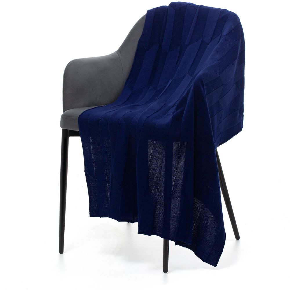 Плед Rombus, темно-синий (сапфир) с логотипом