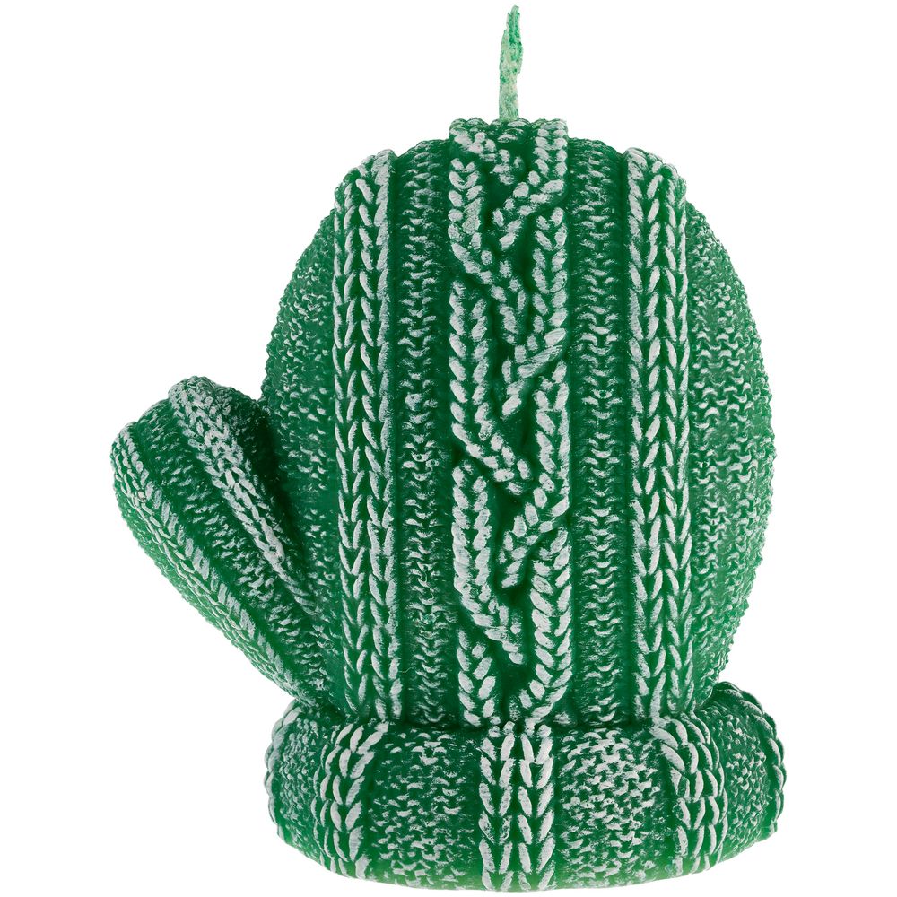 Свеча Kniteam, варежка, зеленая с логотипом
