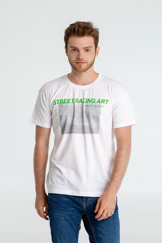 Футболка Street Racing Art, белая с логотипом