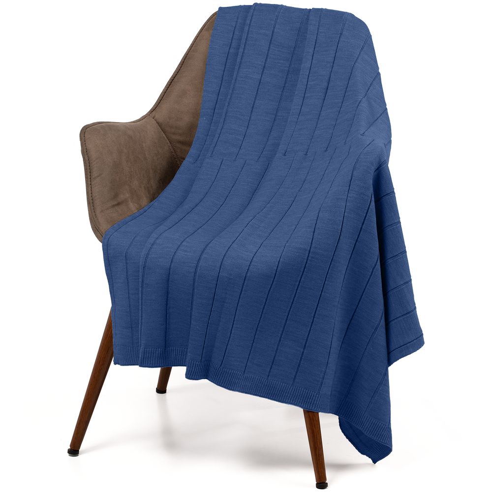 Плед Bambolay, синий (черника) с логотипом